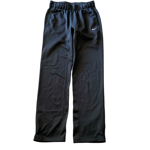 Nike men’s Dri-Fit Black with white swoosh track pants - Picture 1 of 4